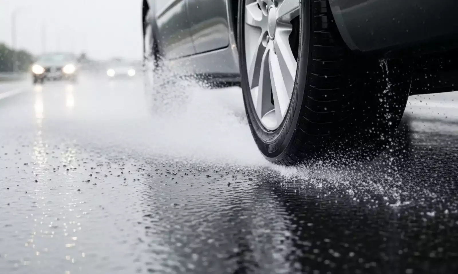 Sulcos e blocos da banda de rodagem em detalhe