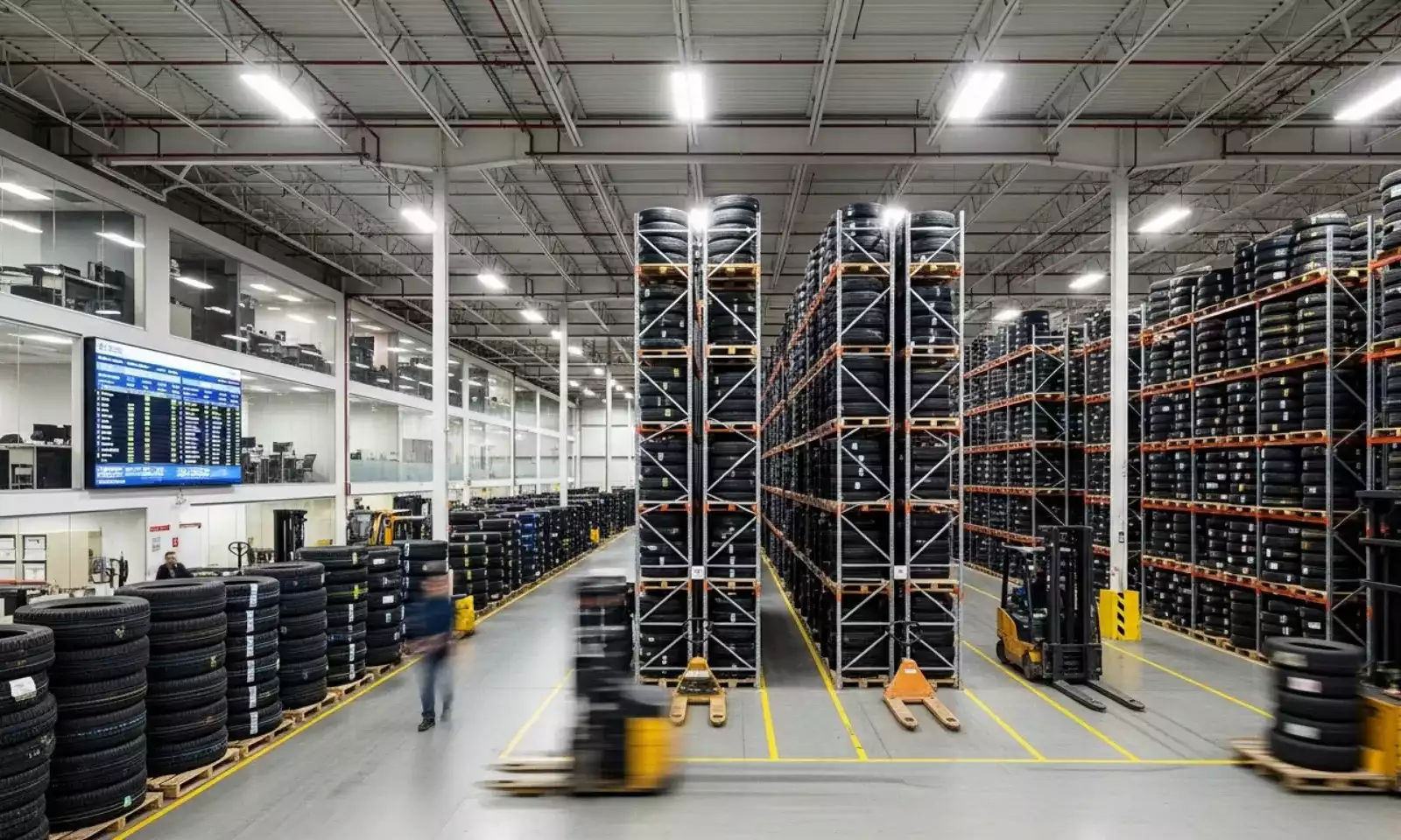 Pneu rodando em pista com cintas de aço