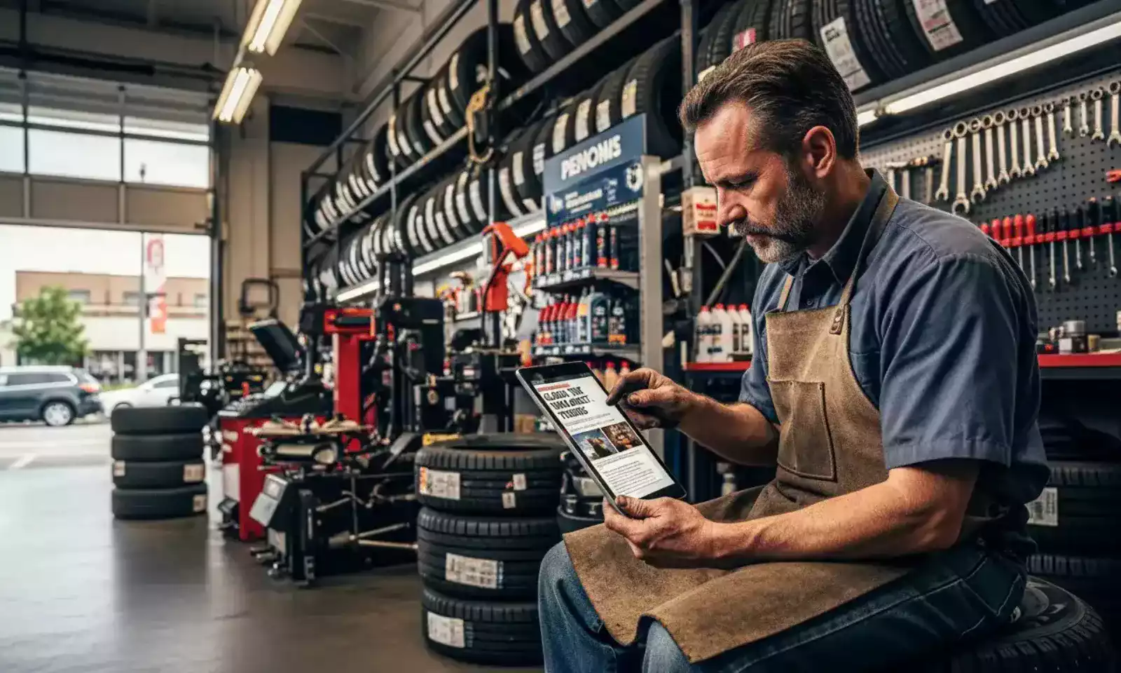 Detecção de bolha no pneu durante manutenção
