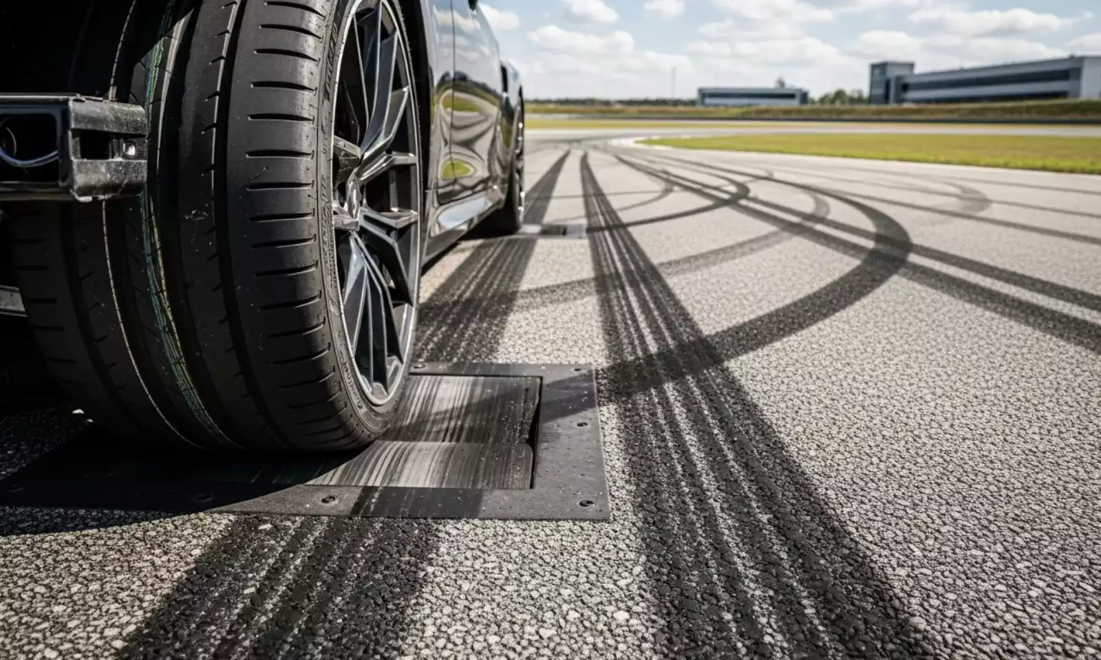 Pneu com sulcos para drenagem de água